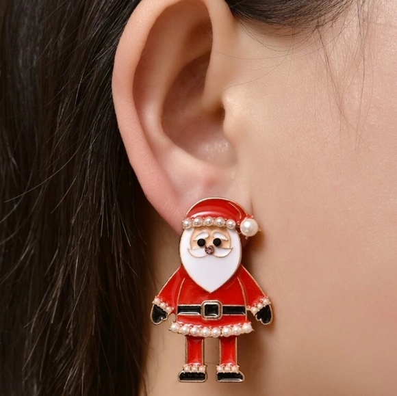 Mr. and Mrs. Santa Stud Earrings - Picture 3 of 6